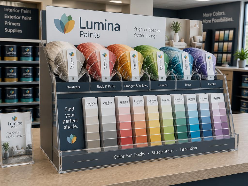 Lumina Paints — Shade Card Display & Fan Deck