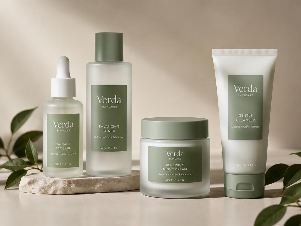 Verda Skincare — 3D Product Render Set